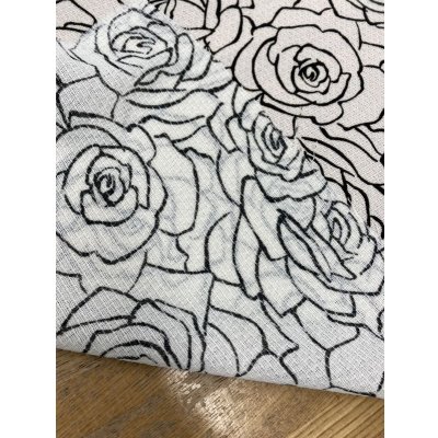 画像3: 生地：透かし編みポリエステル100％薔薇柄プリント（白／黒）