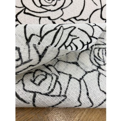 画像4: 生地：透かし編みポリエステル100％薔薇柄プリント（白／黒）