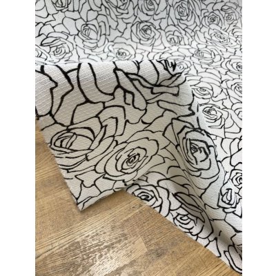 画像5: 生地：透かし編みポリエステル100％薔薇柄プリント（白／黒）