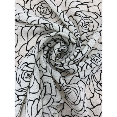 画像7: 生地：透かし編みポリエステル100％薔薇柄プリント（白／黒）