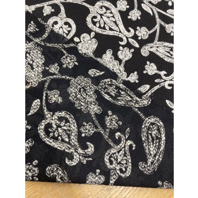 画像4: 生地：透かし編みポリエステル100％ペイズリー柄プリント（黒／白）