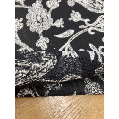 画像5: 生地：透かし編みポリエステル100％ペイズリー柄プリント（黒／白）