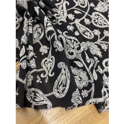 画像7: 生地：透かし編みポリエステル100％ペイズリー柄プリント（黒／白）