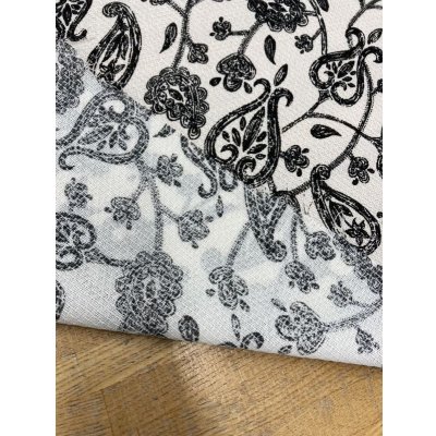 画像4: 生地：透かし編みポリエステル100％ペイズリー柄プリント（白／黒）