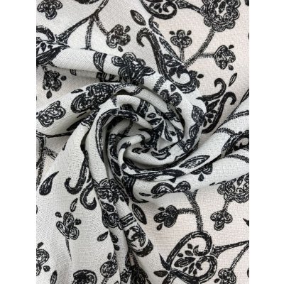 画像8: 生地：透かし編みポリエステル100％ペイズリー柄プリント（白／黒）