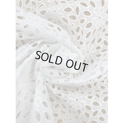 画像7: 生地：綿花柄両耳スカラップ刺繍レース（白）