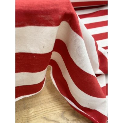 画像8: 生地：綿100％ボーダー柄天竺ニット（キナリ／赤）