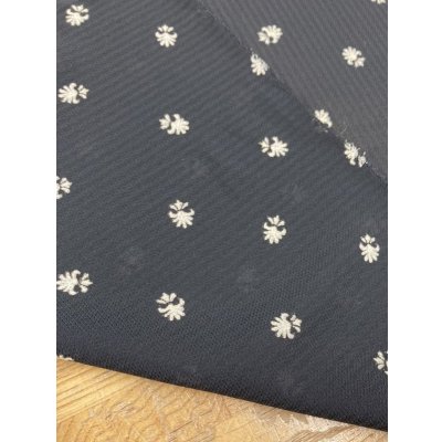 画像3: 生地：ストライプ織りプリントポリエステル（黒／ベージュ）