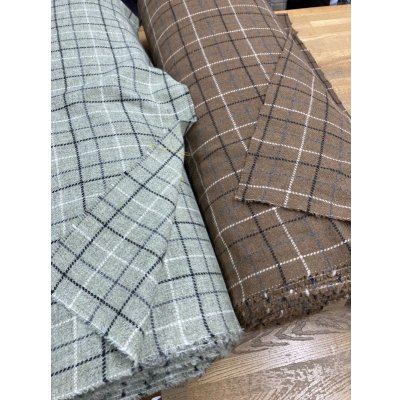 画像8: 生地：チェック柄ウールポリナイロン（茶／黒／白）