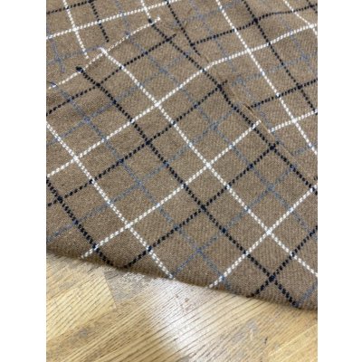 画像3: 生地：チェック柄ウールポリナイロン（茶／黒／白）