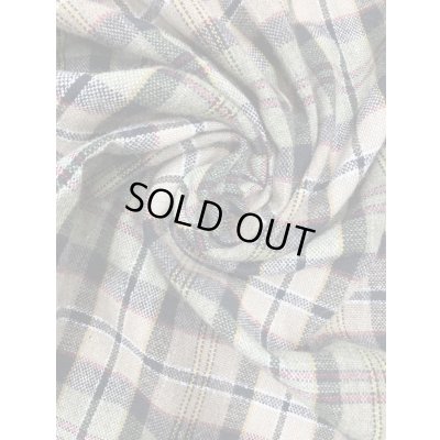 画像6: 生地：タータンチェック柄ウールポリ（ベージュ／緑黒赤）