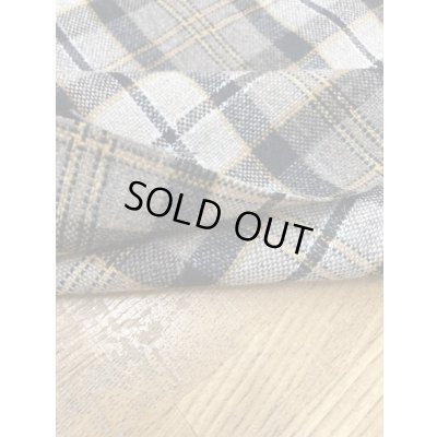 画像4: 生地：タータンチェック柄ウールポリ（ベージュ／グレー黒黄）
