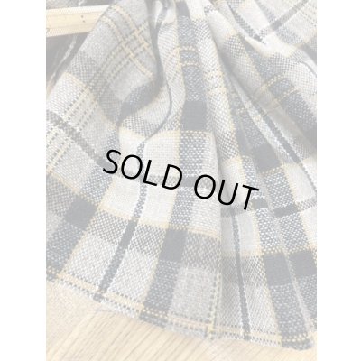 画像5: 生地：タータンチェック柄ウールポリ（ベージュ／グレー黒黄）