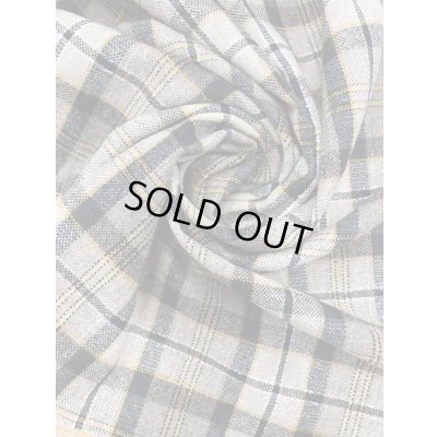 画像6: 生地：タータンチェック柄ウールポリ（ベージュ／グレー黒黄）