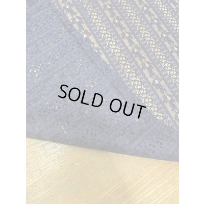 画像3: 生地：ポリ100％花柄ボーダーレース（紺）