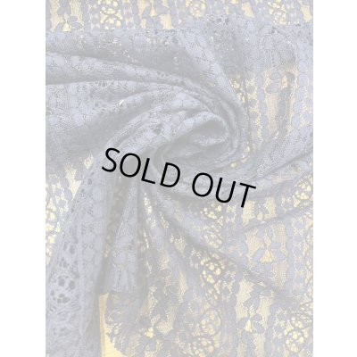 画像6: 生地：ポリ100％花柄ボーダーレース（紺）