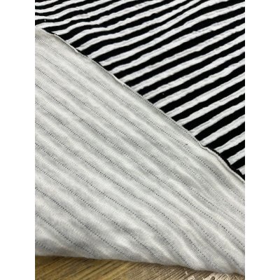 画像3: 生地:綿ポリエステルボーダー柄ニット(白/黒)