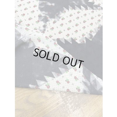 画像3: 生地：小花キルト柄プリントポリエステルデシン（クリーム／黒）