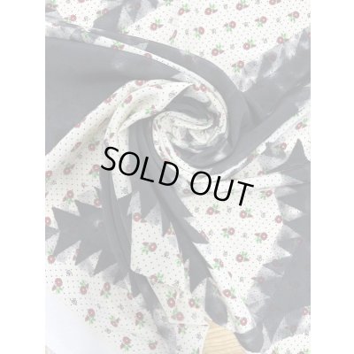 画像6: 生地：小花キルト柄プリントポリエステルデシン（クリーム／黒）