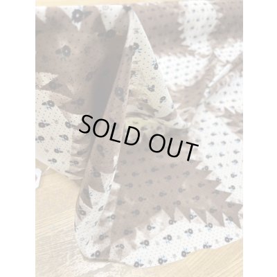 画像4: 生地：小花キルト柄プリントポリエステルデシン（クリーム／茶）