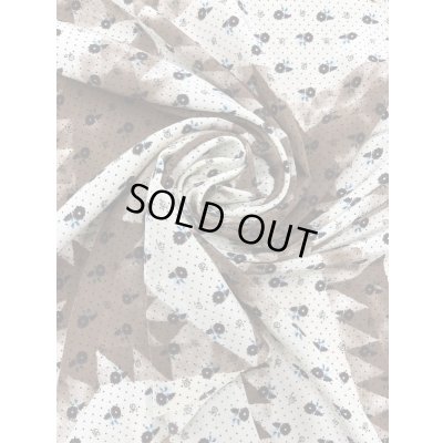 画像7: 生地：小花キルト柄プリントポリエステルデシン（クリーム／茶）