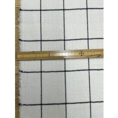 画像2: 生地：ウールナイロンポリウレタン 格子柄（白／黒）