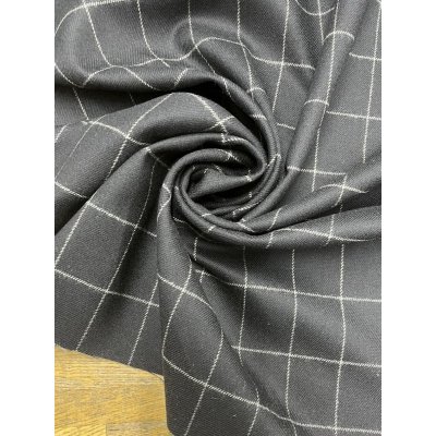 画像7: 生地：ウールナイロンポリウレタン 格子柄（黒／グレー）