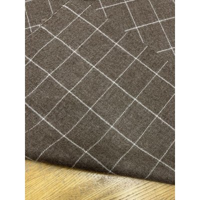 画像4: 生地：ウールナイロンポリウレタン 格子柄（茶／白）