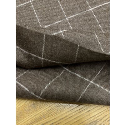 画像5: 生地：ウールナイロンポリウレタン 格子柄（茶／白）