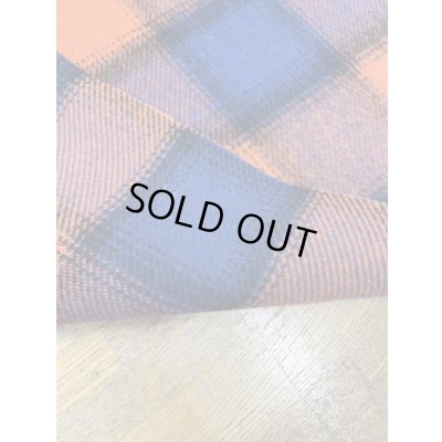 画像3: 生地：チェック柄ウールシャギーコート地（オレンジ／青）