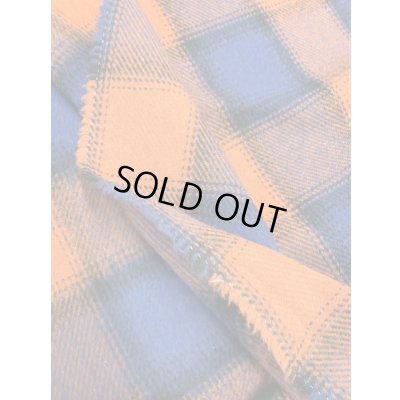 画像7: 生地：チェック柄ウールシャギーコート地（オレンジ／青）