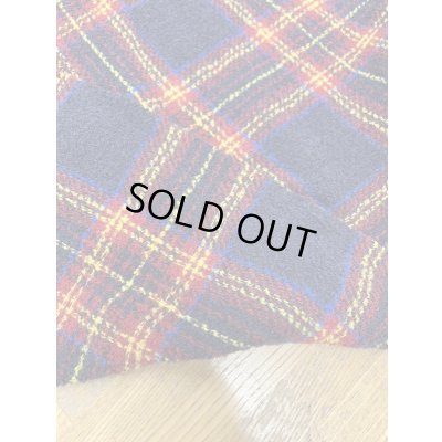 画像3: 生地：チェック柄ぽこぽこウールツイード（紺／赤／黄）