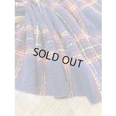 画像4: 生地：チェック柄ぽこぽこウールツイード（紺／赤／黄）