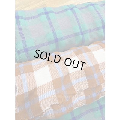 画像7: 生地：チェック柄ウールコットンざっくり編み縮み加工（グリーン）