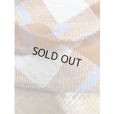 画像4: 生地：チェック柄ウールコットンざっくり編み縮み加工（オレンジ）