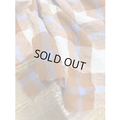 画像5: 生地：チェック柄ウールコットンざっくり編み縮み加工（オレンジ）