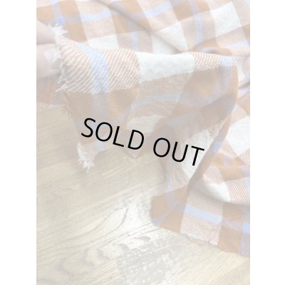 画像7: 生地：チェック柄ウールコットンざっくり編み縮み加工（オレンジ）