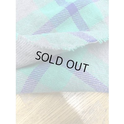 画像4: 生地：チェック柄ウールコットンざっくり編み縮み加工（グリーン）