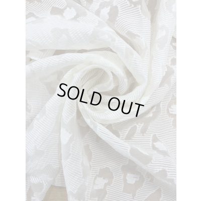 画像6: 生地：ポリエステル100％シアー花柄ボーダー（キナリ）