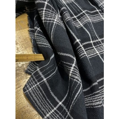 画像5: 生地：チェック柄ポコポコ100％ウール（黒／白）