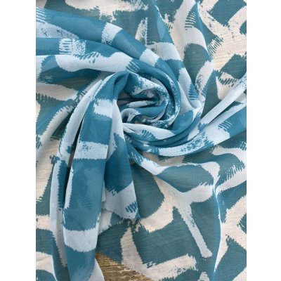 画像6: 生地：ペケペケプリントシフォン（白／青）