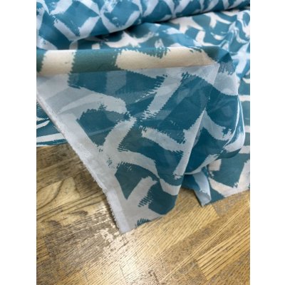 画像7: 生地：ペケペケプリントシフォン（白／青）