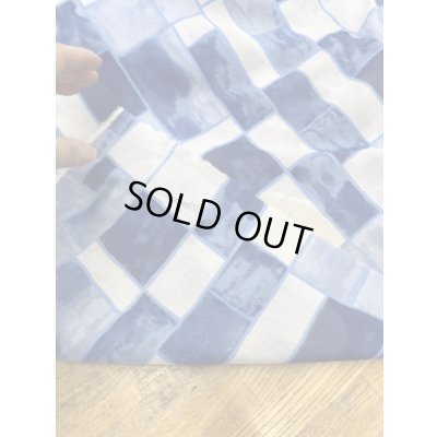 画像3: 生地：ダブル幅レンガ柄綿100％（ブルー）