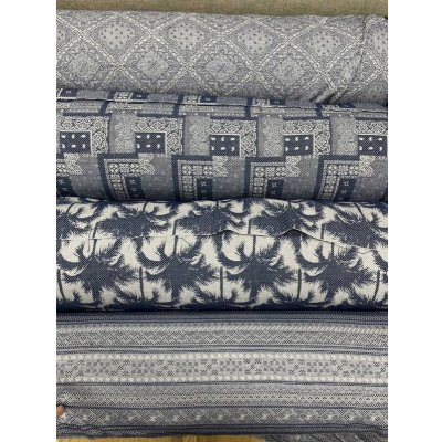 画像8: 生地：綿100％木柄刺し子ジャガードエアタン仕上（紺／白）