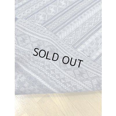 画像3: 生地：綿100％ボーダー柄刺し子ジャガードエアタン仕上（紺／白）