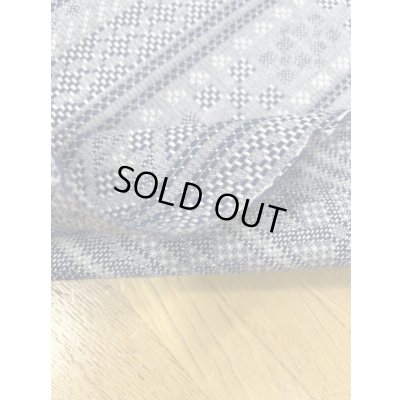 画像4: 生地：綿100％ボーダー柄刺し子ジャガードエアタン仕上（紺／白）