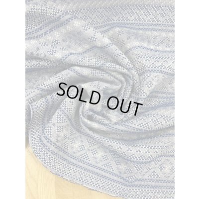 画像6: 生地：綿100％ボーダー柄刺し子ジャガードエアタン仕上（紺／白）