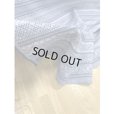 画像7: 生地：綿100％ボーダー柄刺し子ジャガードエアタン仕上（紺／白）