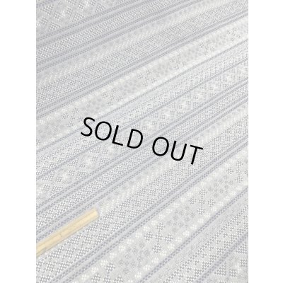 画像8: 生地：綿100％ボーダー柄刺し子ジャガードエアタン仕上（紺／白）