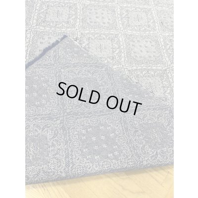 画像3: 生地：綿100％バンダナ柄刺し子ジャガードエアタン仕上（紺／白）